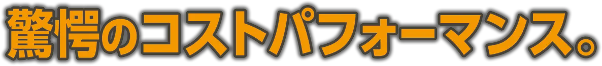 驚愕のコストパフォーマンス。